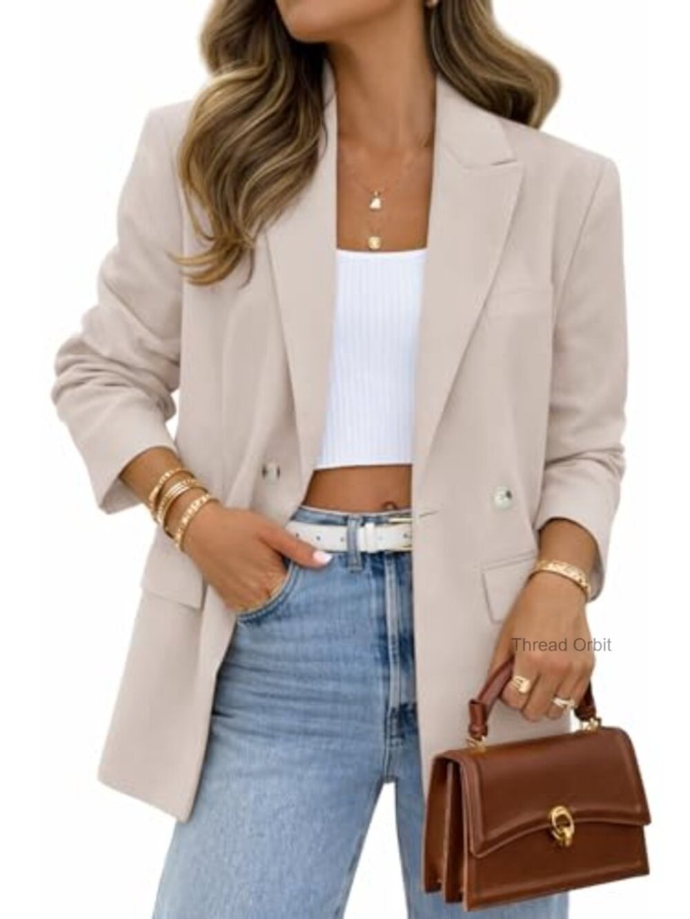 Women's Business Casual Blazer Long Sleeve Open Front Suit Jacket Work Office